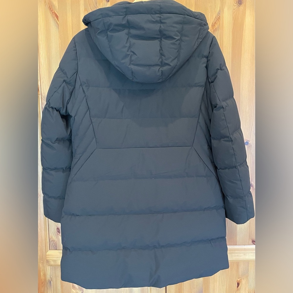 Lands End Women’s Quilted Puffer Down Coat Jacket Medium 10/12 Black - Picture 3 of 7
